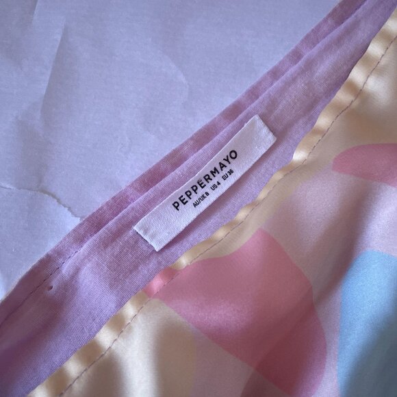 Peppermayo Psychedelic Rainbow Retro Audrey  Mini Slip Dress SZ 4 Pastel Pink - Picture 5 of 12